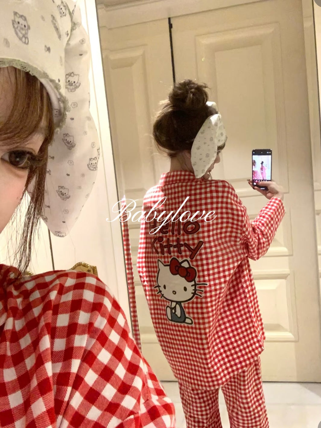 💤 Hello Kitty Red Checkered Pajama Set
