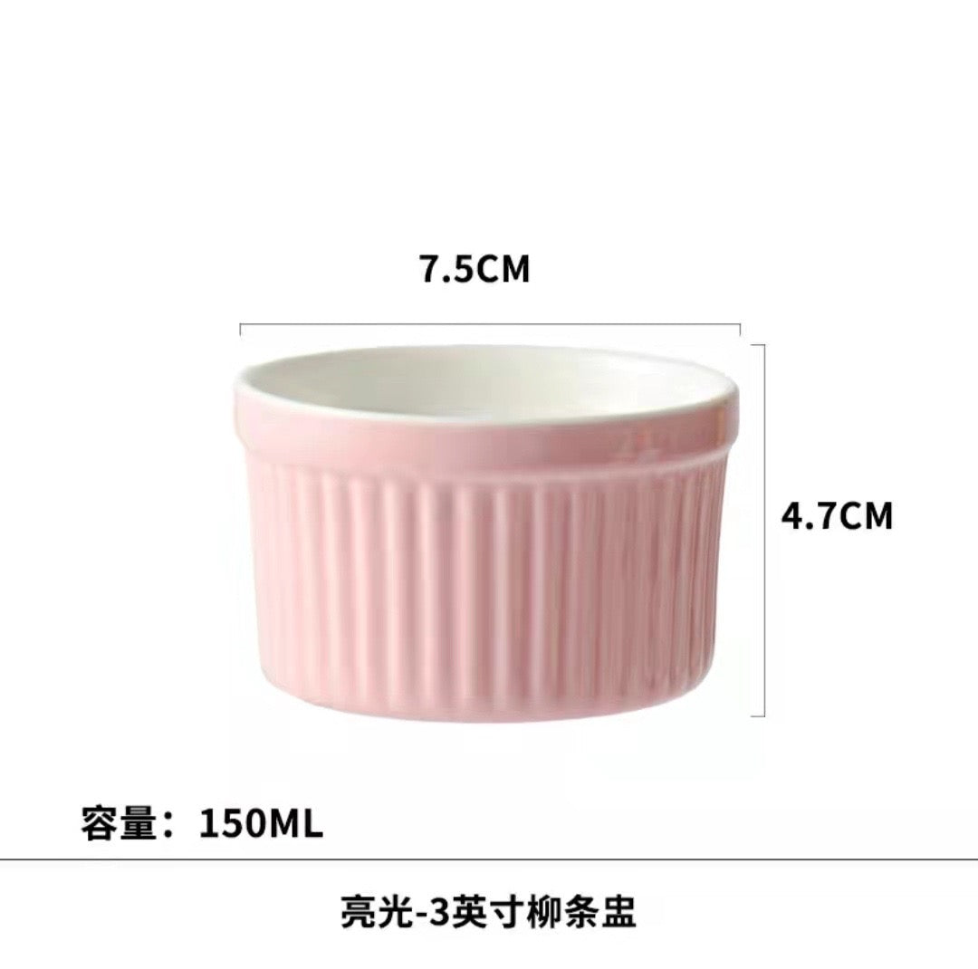 Macaron Color Ceramic Ramekin – Perfect for Baking Cupcakes and Desserts 🧁✨