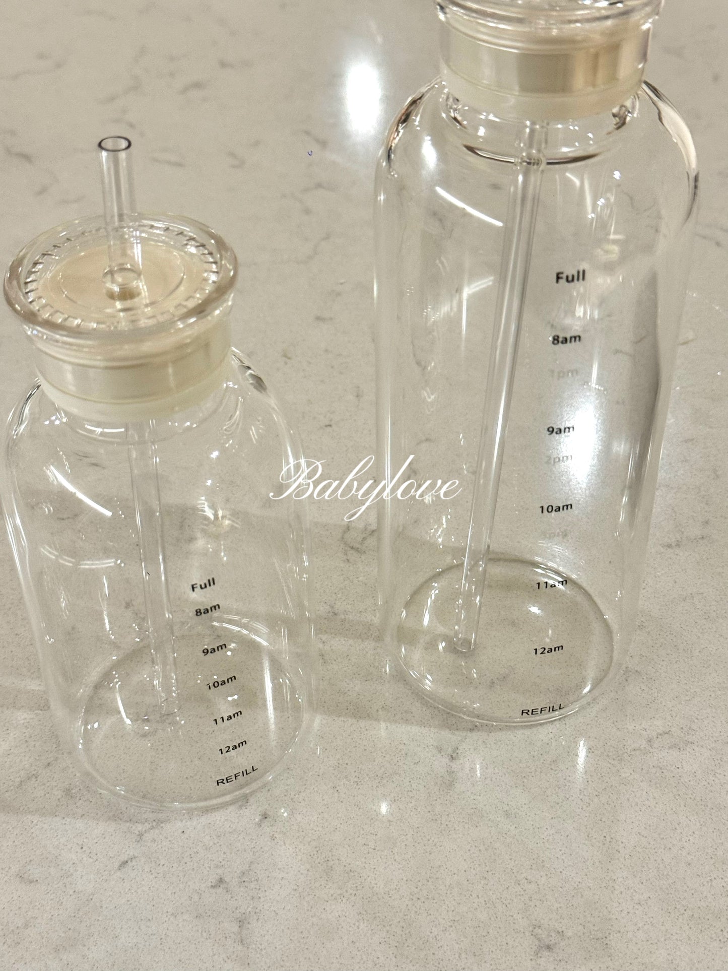 Glass Tumbler with Straw – 3 Sizes & Replaceable Lids 🥤✨
