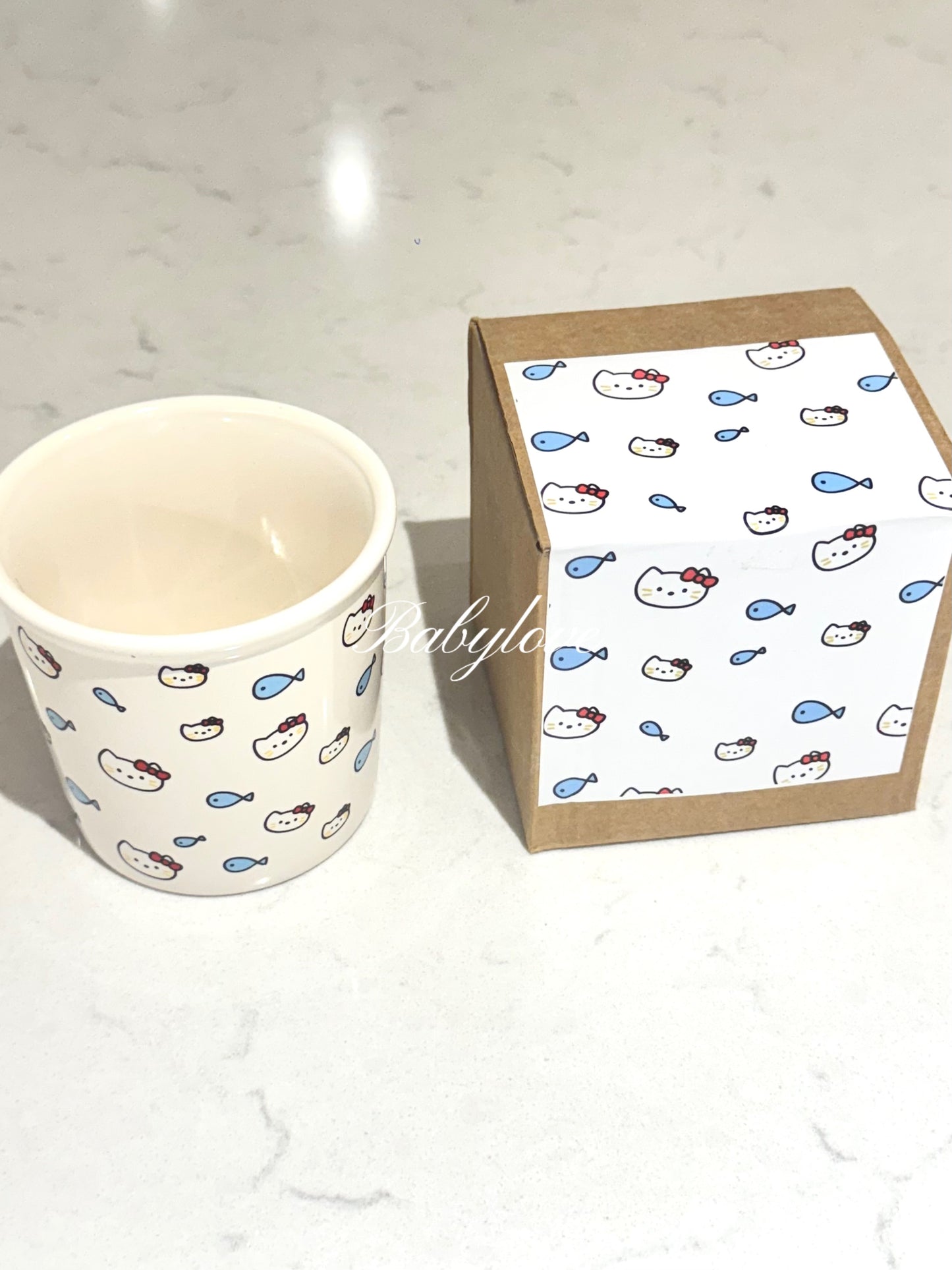Hello Kitty & Fish Ceramic Cup
