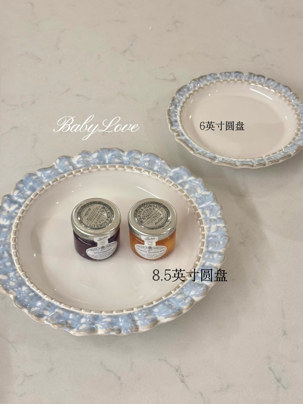 Vintage Blue Lace Ceramic Tableware Set