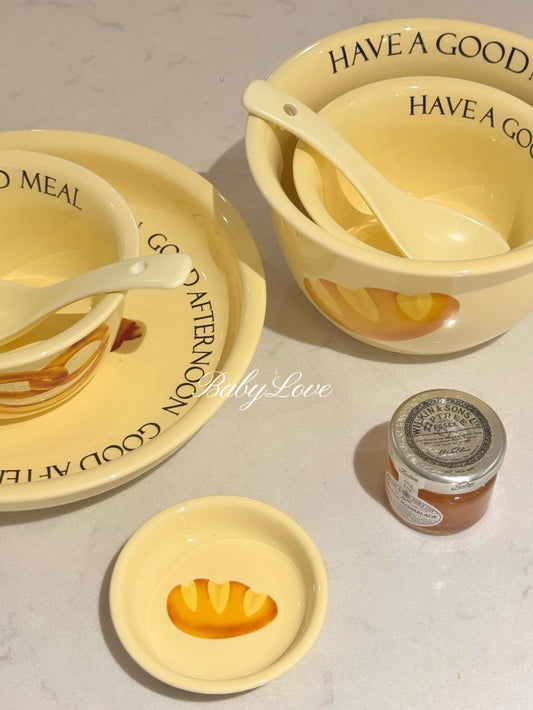 Yellow Bread Pattern Ceramic Tableware Set