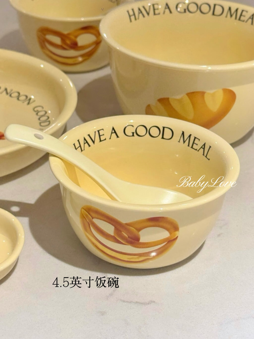 Yellow Bread Pattern Ceramic Tableware Set