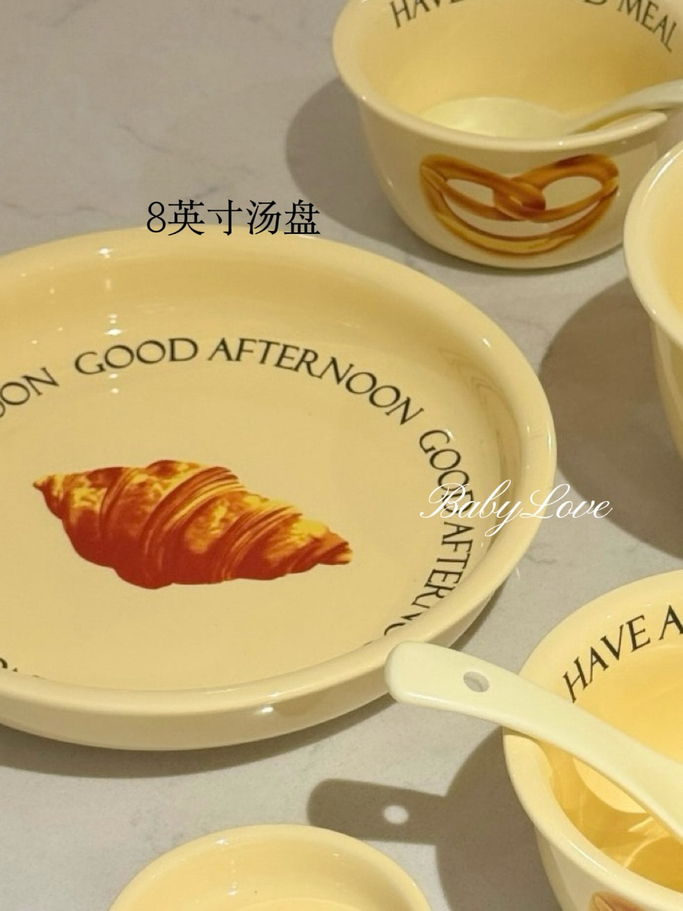 Yellow Bread Pattern Ceramic Tableware Set
