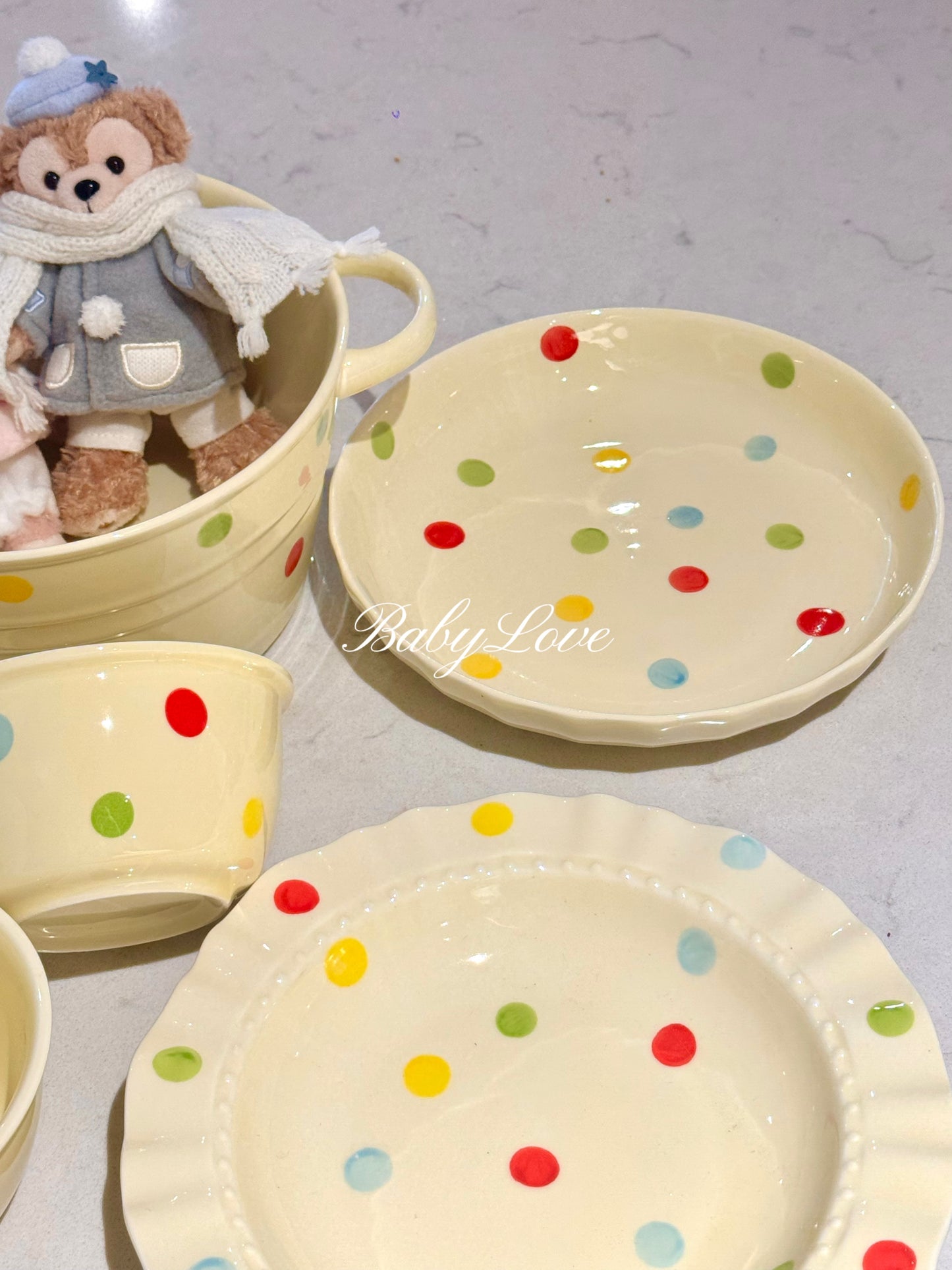 Polka Dot Ceramic Tableware Set