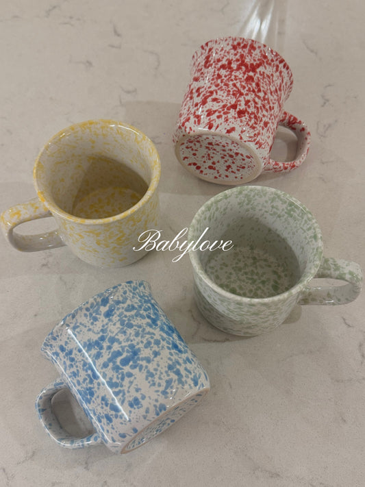 Korean Style Splatter Ceramic Mug – Colorful Minimalist Design ☕✨