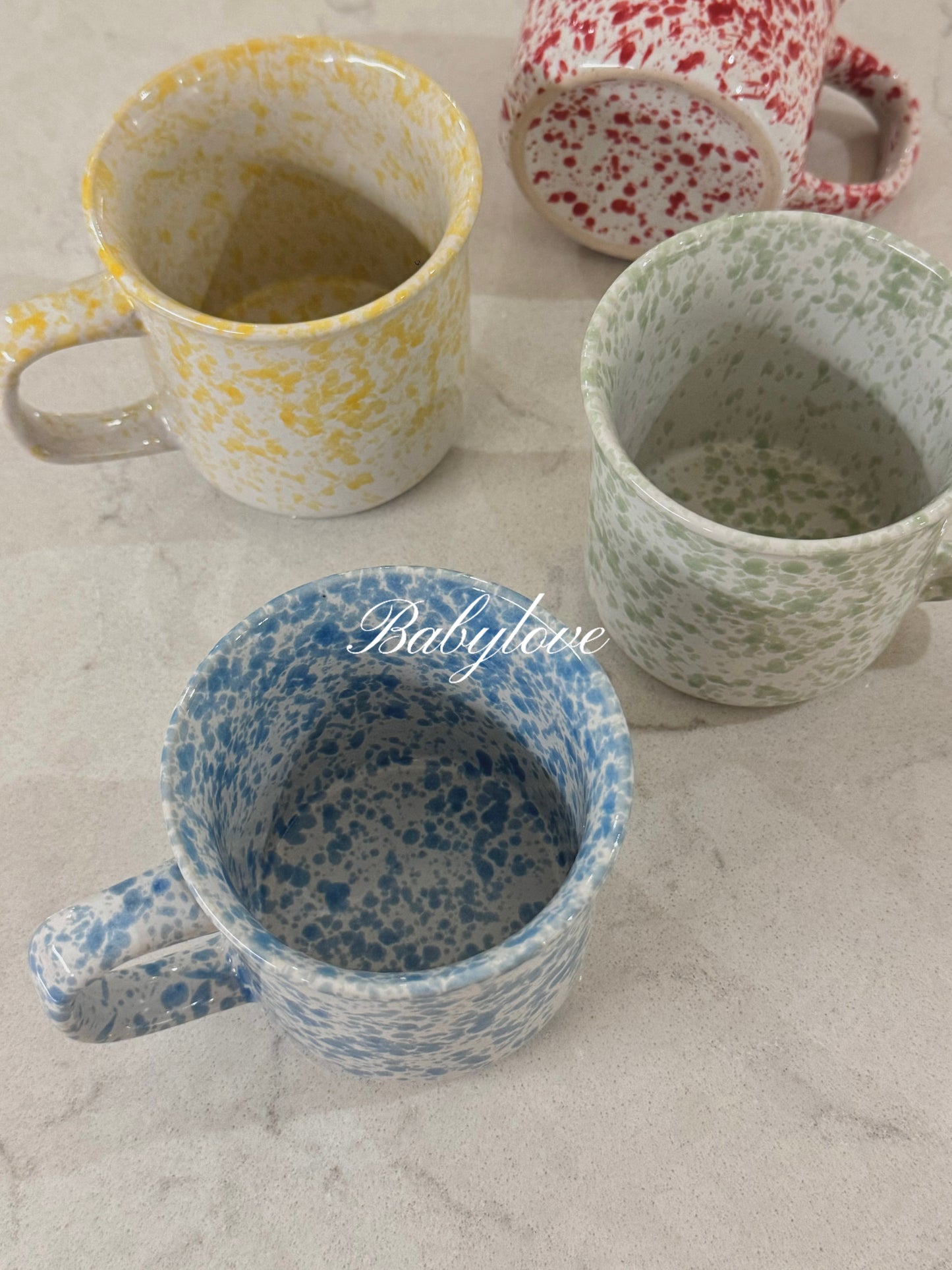 Korean Style Splatter Ceramic Mug – Colorful Minimalist Design ☕✨