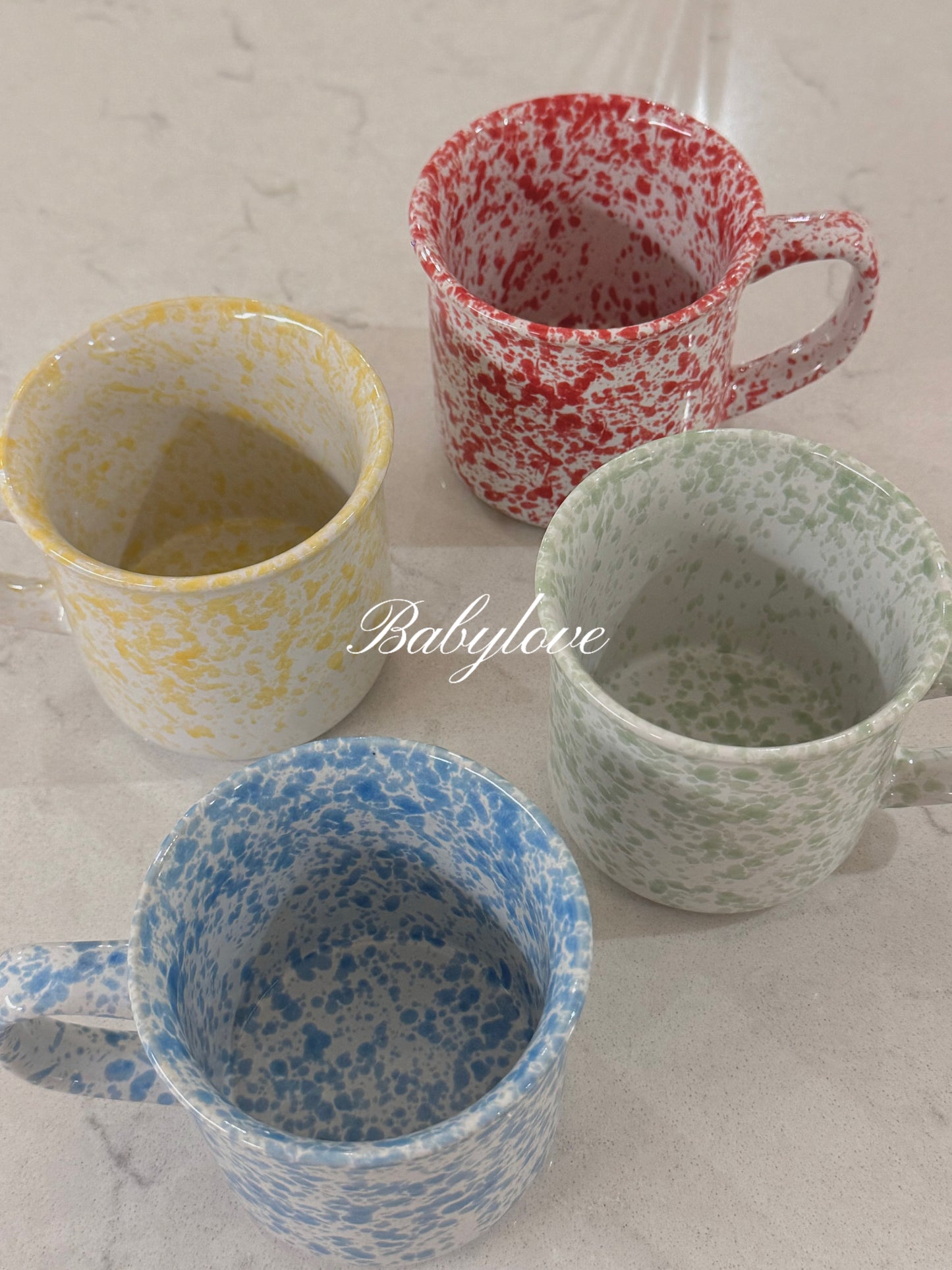 Korean Style Splatter Ceramic Mug – Colorful Minimalist Design ☕✨