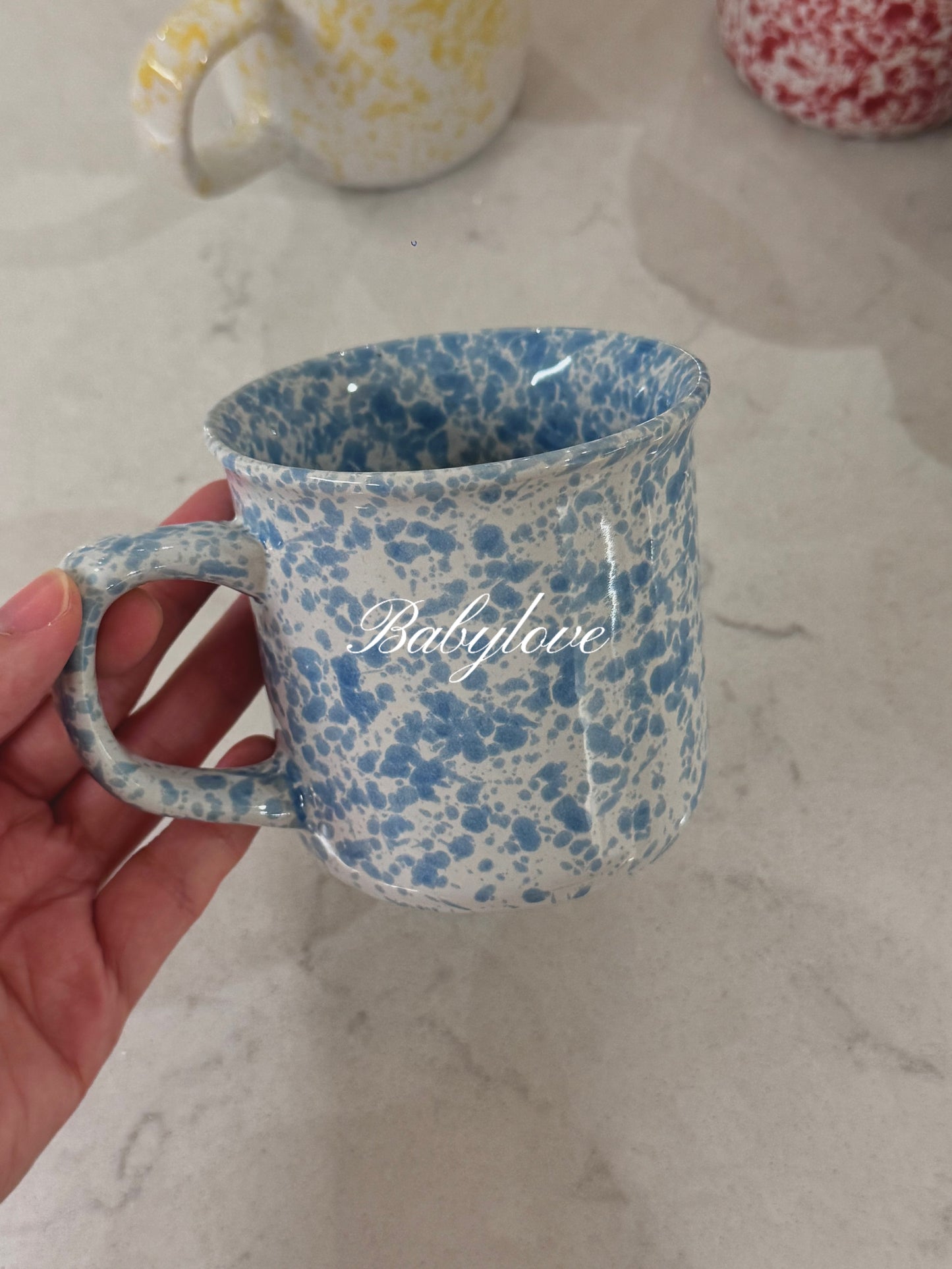 Korean Style Splatter Ceramic Mug – Colorful Minimalist Design ☕✨