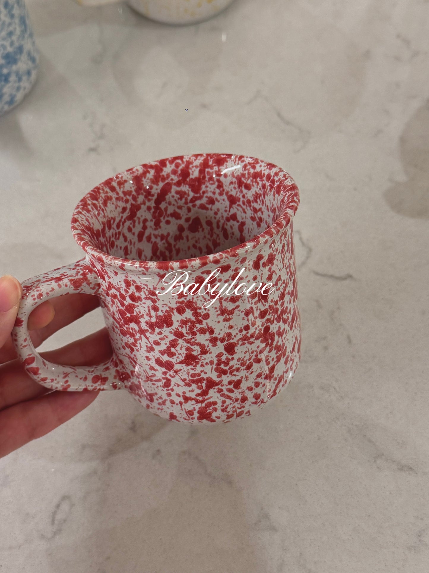 Korean Style Splatter Ceramic Mug – Colorful Minimalist Design ☕✨