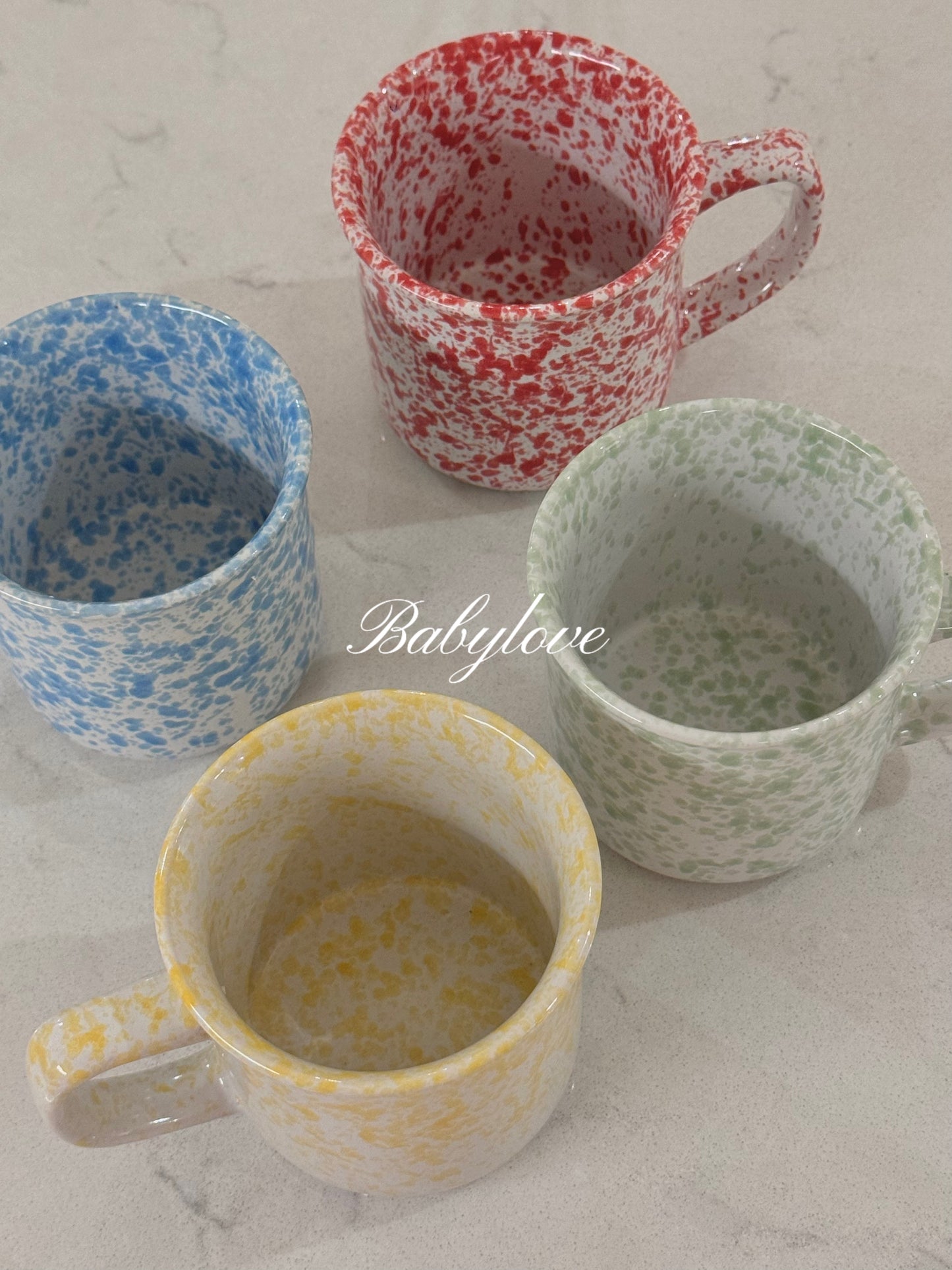 Korean Style Splatter Ceramic Mug – Colorful Minimalist Design ☕✨