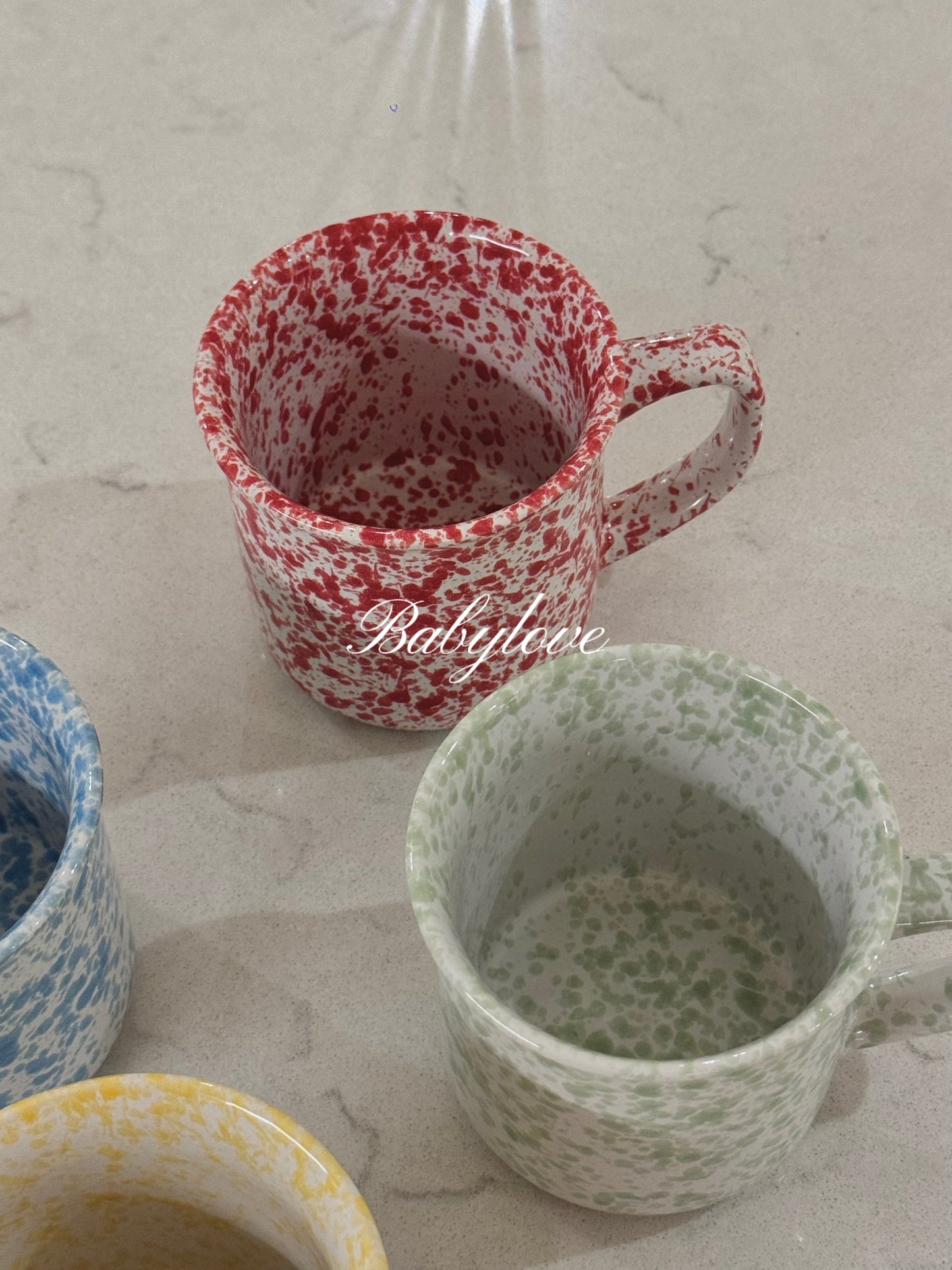Korean Style Splatter Ceramic Mug – Colorful Minimalist Design ☕✨