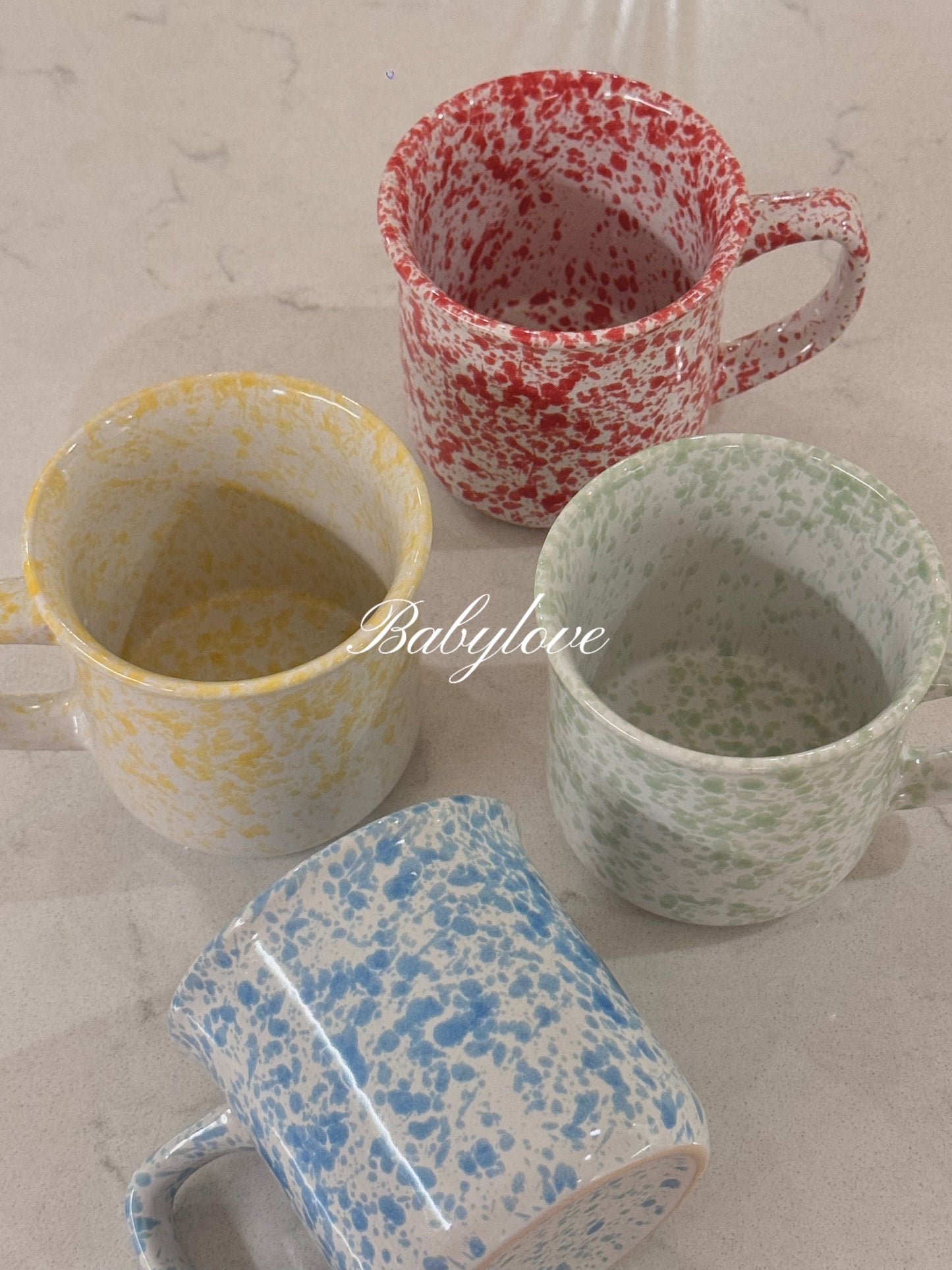 Korean Style Splatter Ceramic Mug – Colorful Minimalist Design ☕✨