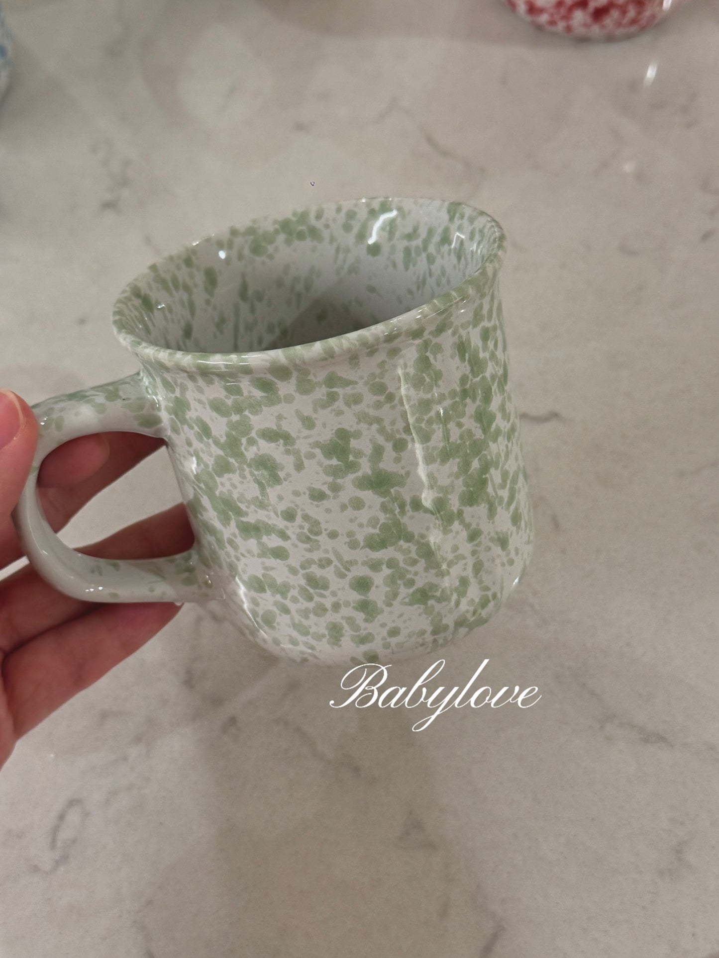 Korean Style Splatter Ceramic Mug – Colorful Minimalist Design ☕✨