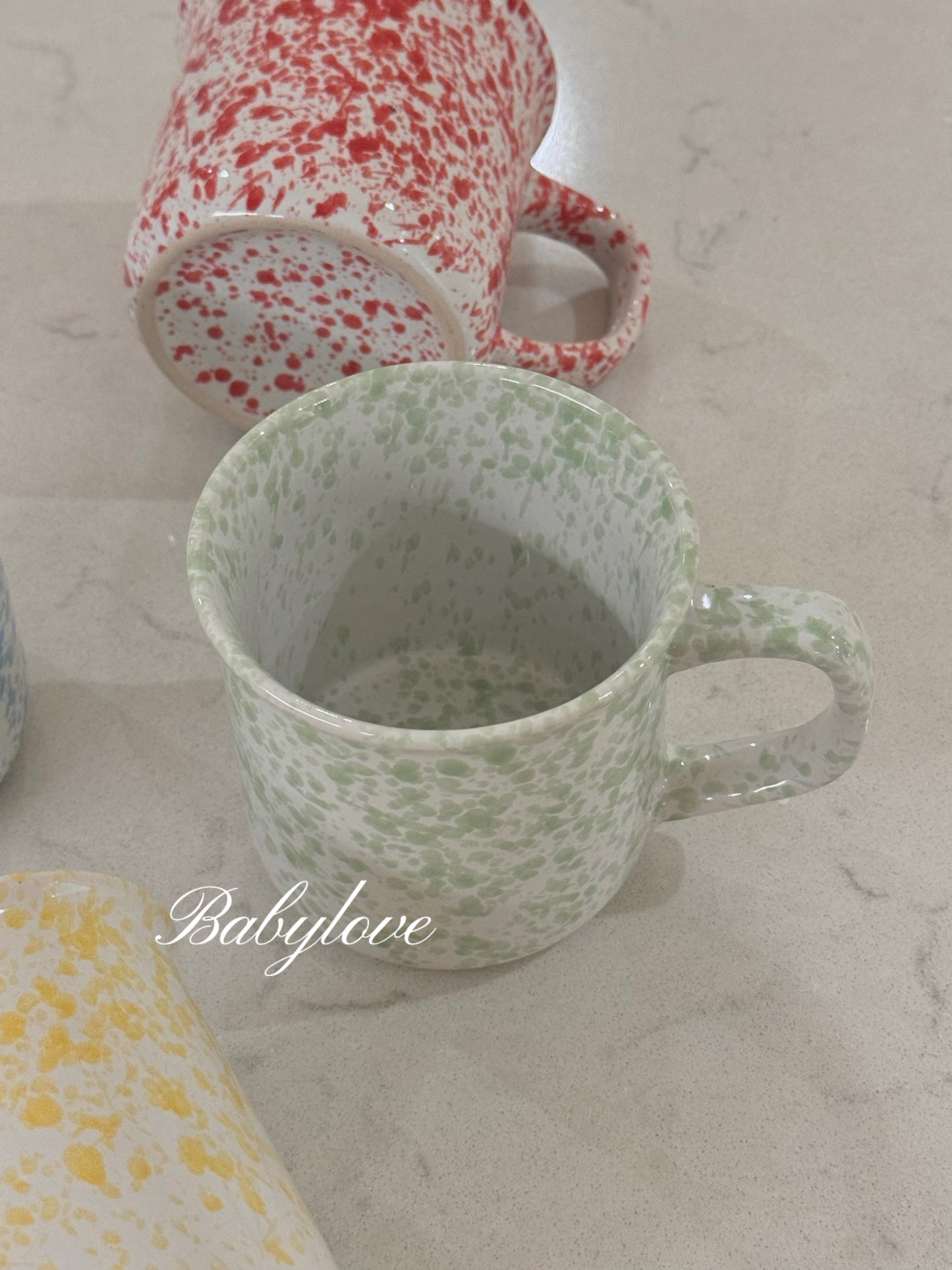 Korean Style Splatter Ceramic Mug – Colorful Minimalist Design ☕✨