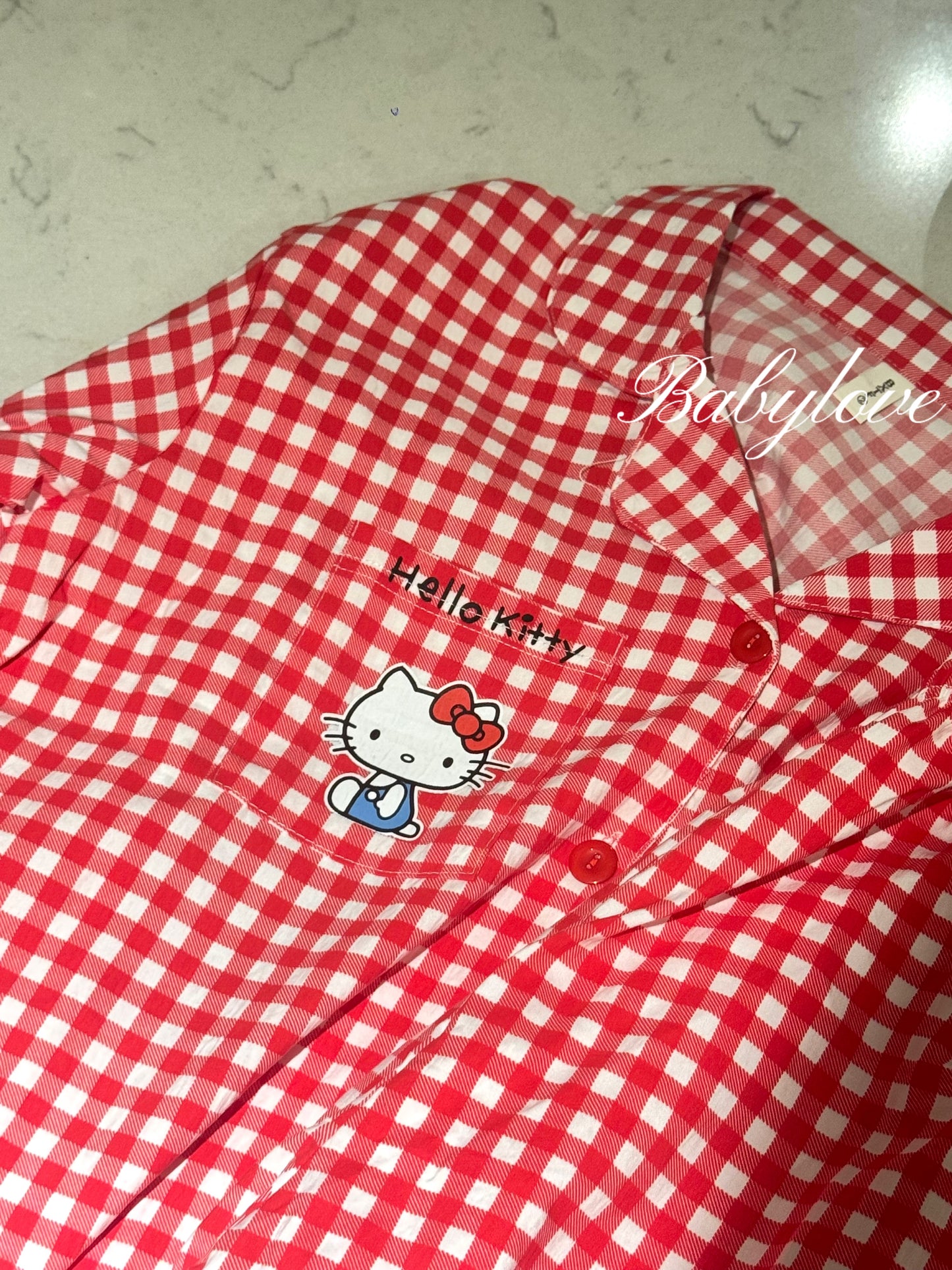 💤 Hello Kitty Red Checkered Pajama Set