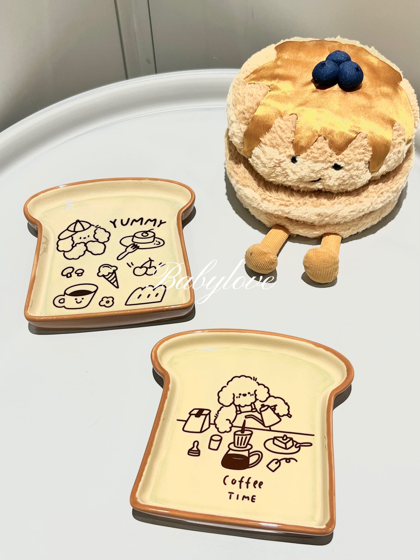 Cute Toast-Shaped Ceramic Plate – Yummy and Coffee Time Design 🍞☕🍳