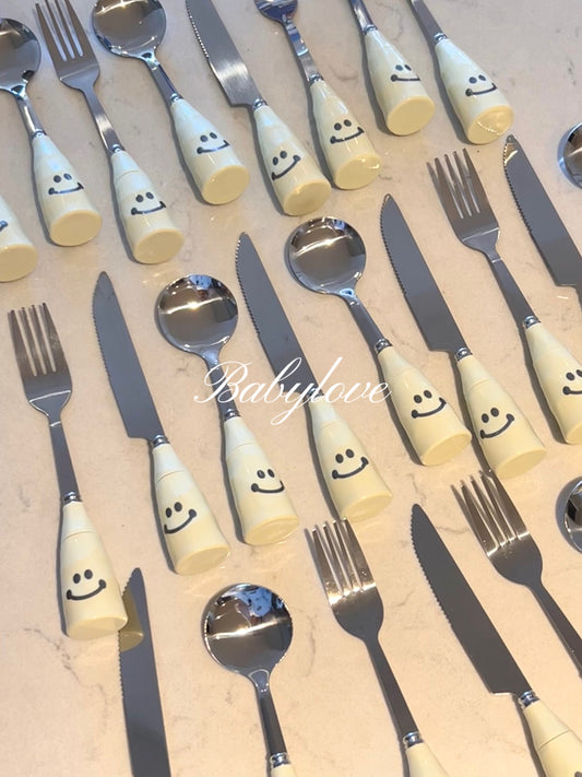 Smiley Face Cutlery Set 🍴😊
