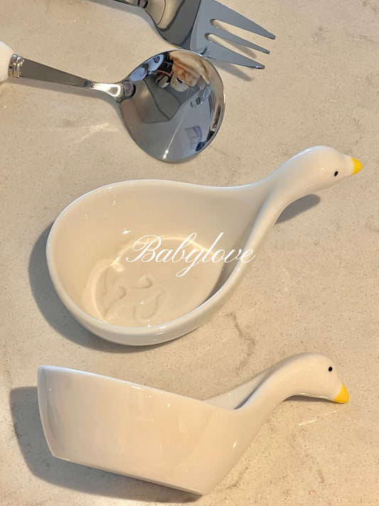 Goose Ceramic & Stainless Steel Cutlery Set 🦢✨