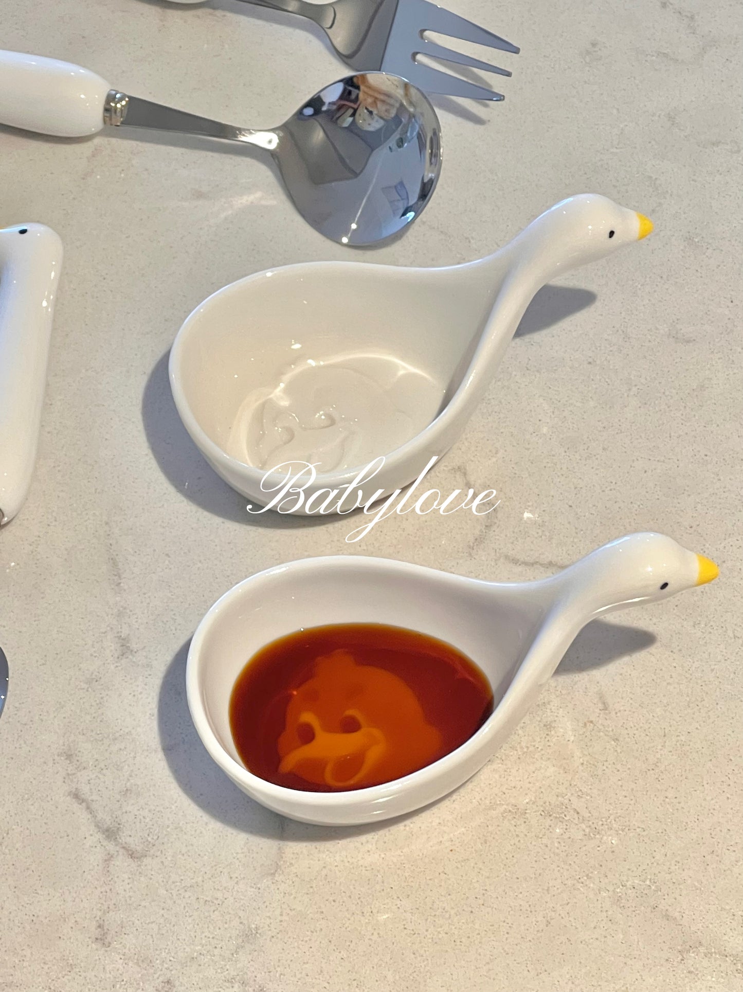 Goose Ceramic & Stainless Steel Cutlery Set 🦢✨
