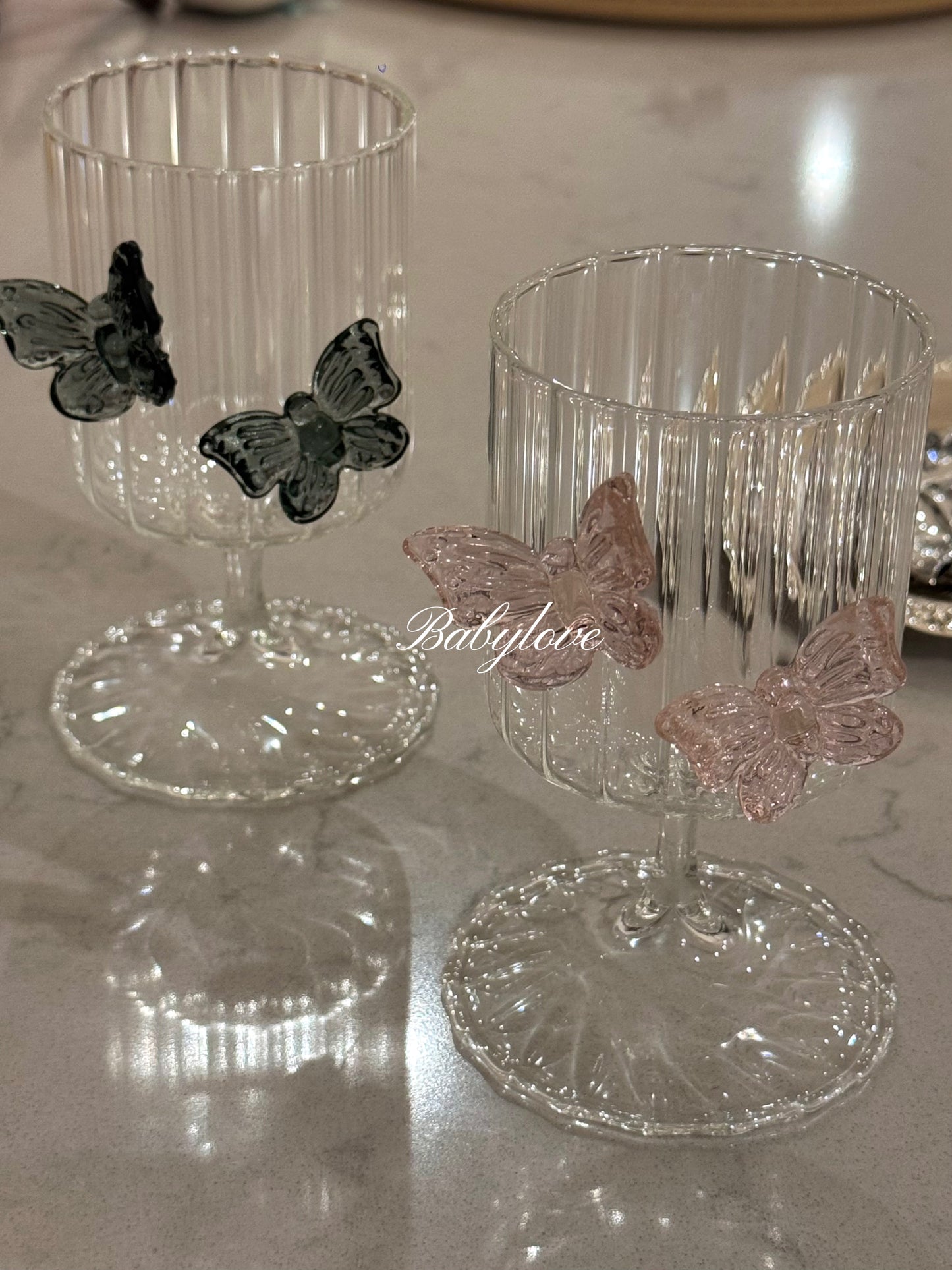 Elegant Butterfly Crystal Wine Glass – Romantic Goblet for Special Occasions