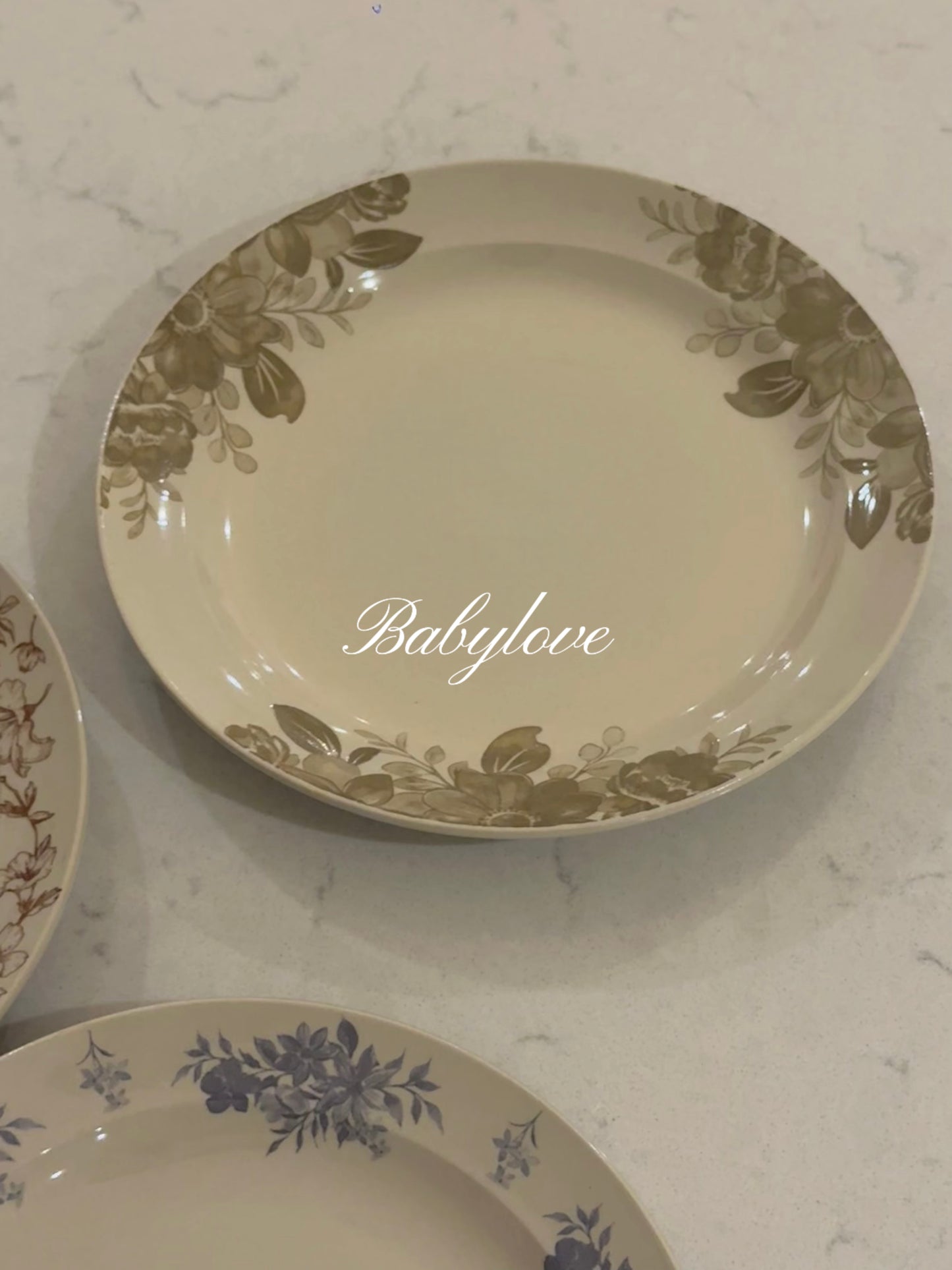 Classic Vintage Floral Dinner Plate Set