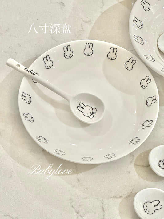 Miffy Bunny Ceramic Plate Set