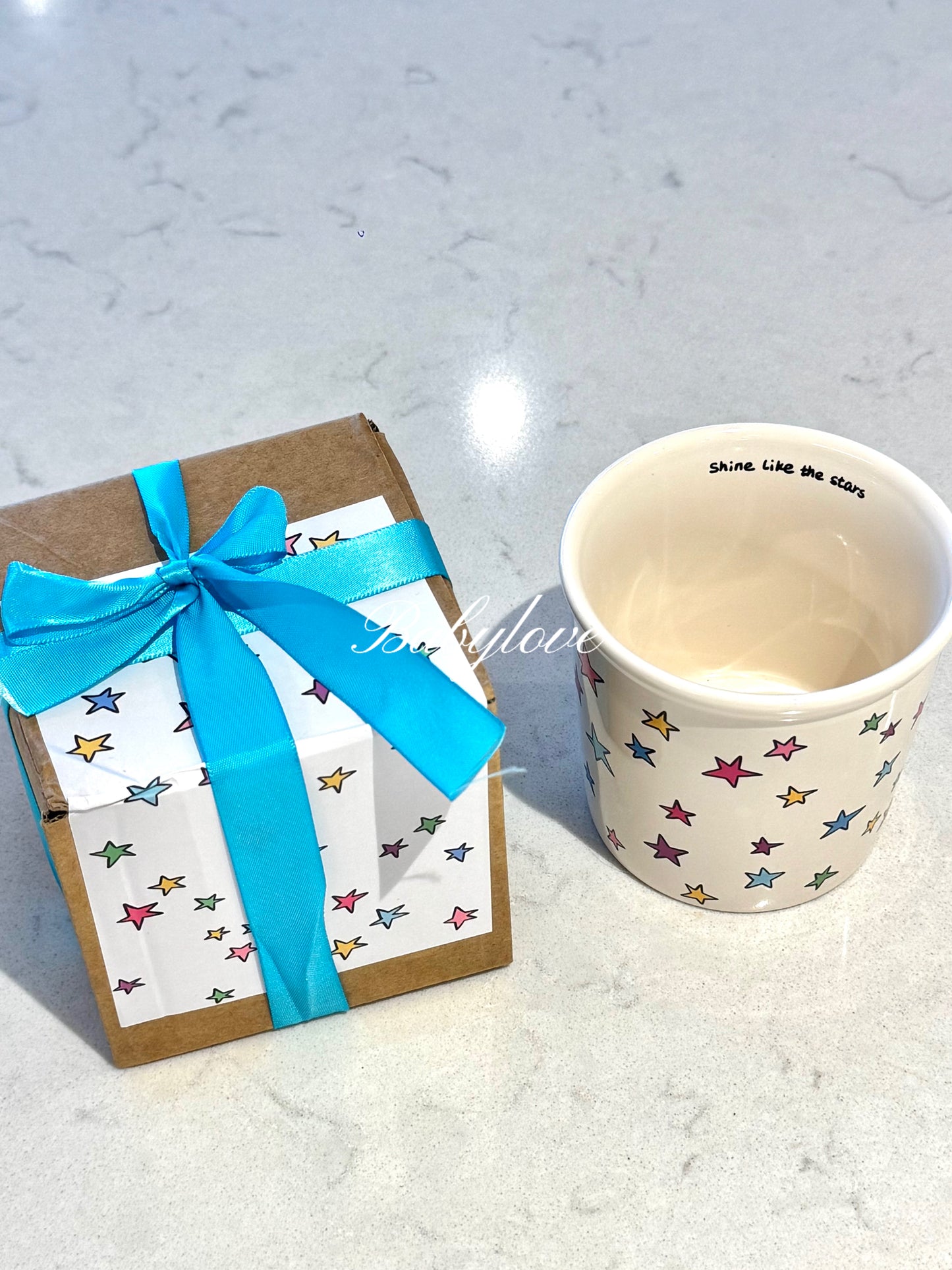 Starry Ceramic Mug with Gift Box – “Shine Like the Stars” ✨🌈