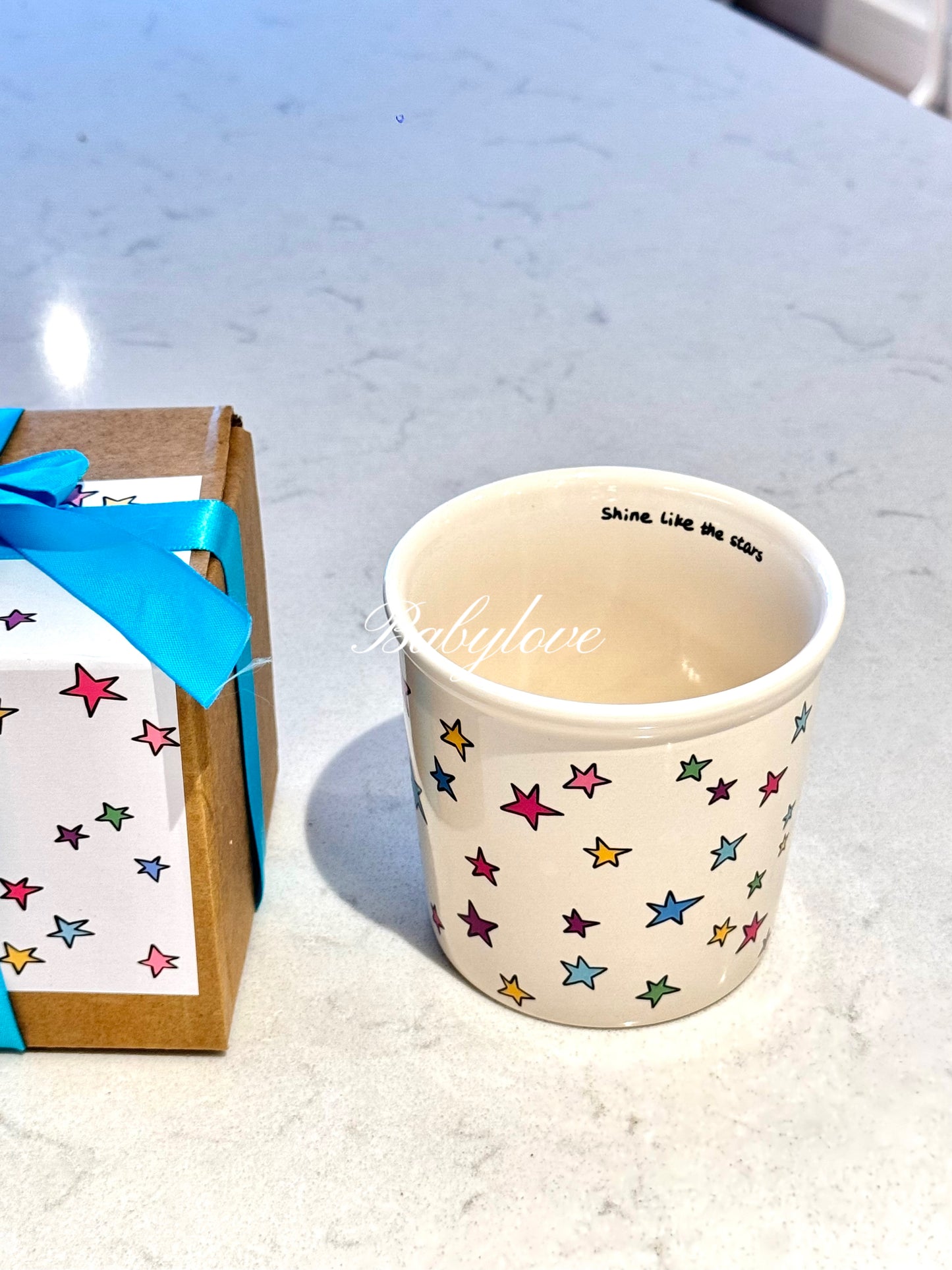 Starry Ceramic Mug with Gift Box – “Shine Like the Stars” ✨🌈