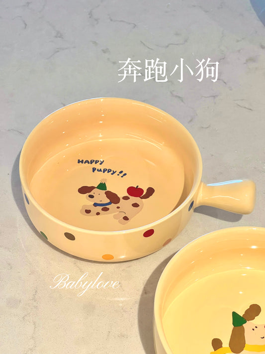 Oven-Safe Ceramic Baking Bowl with Handle