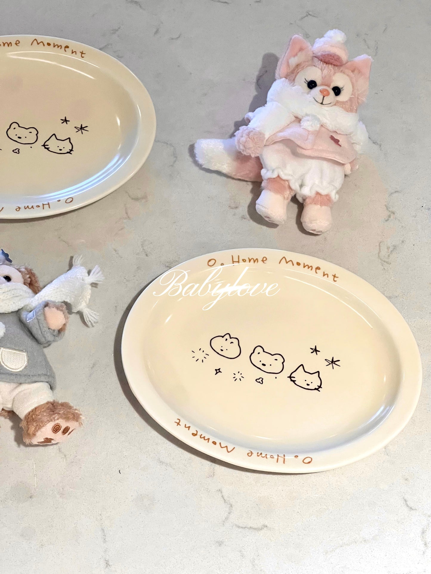Cute Animal Sketch Ceramic Plate