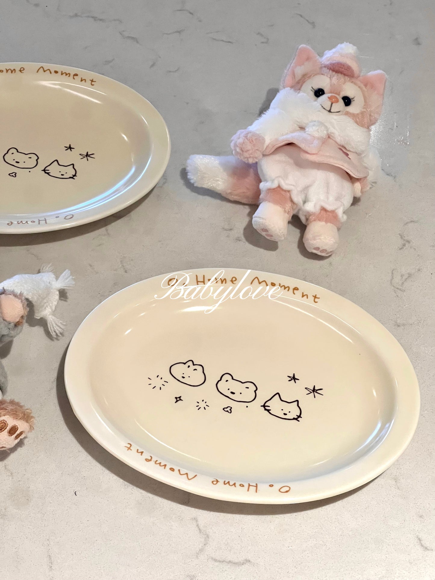 Cute Animal Sketch Ceramic Plate