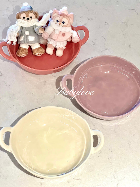 Macaron Color Large-Capacity Soup Bowl with Handles 🍲✨
