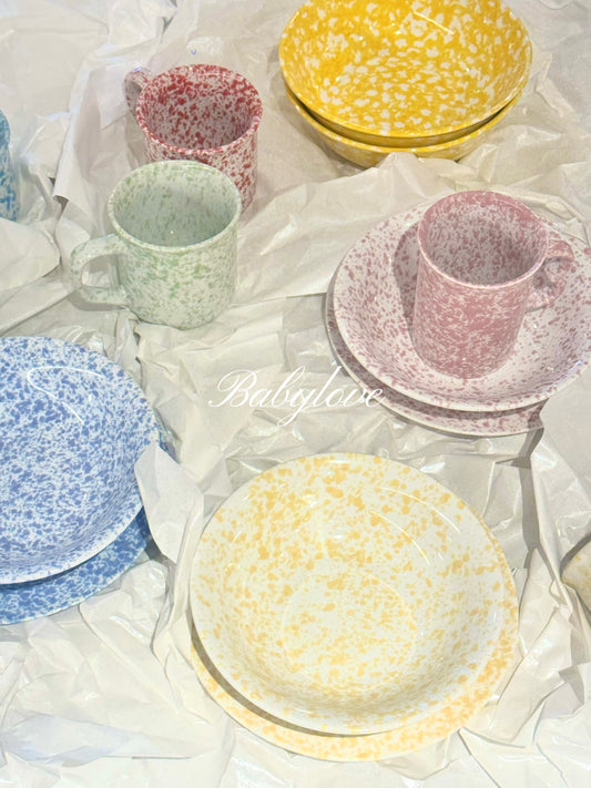 Korean-Style Splatter Ceramic Tableware