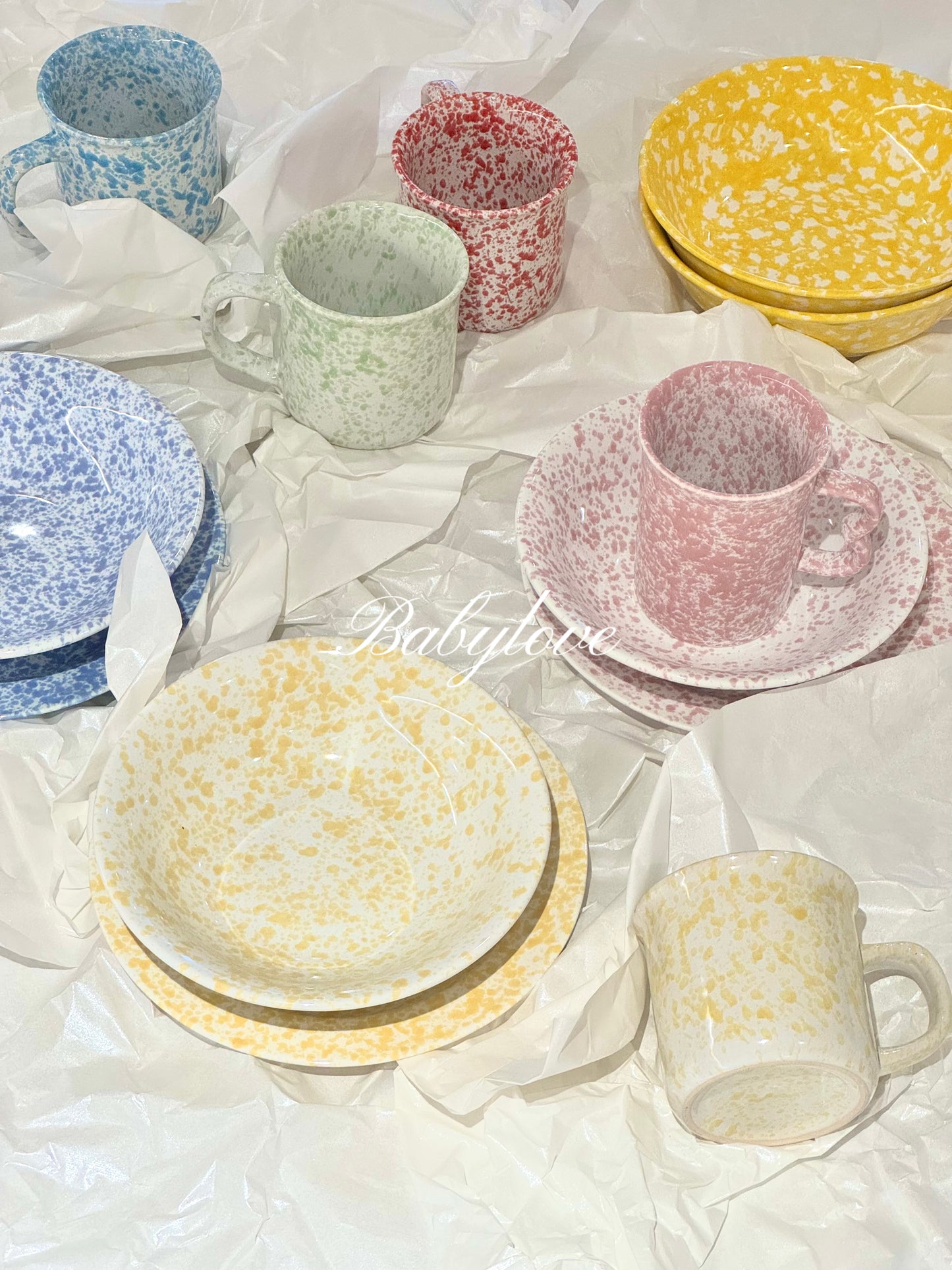 Korean-Style Splatter Ceramic Tableware