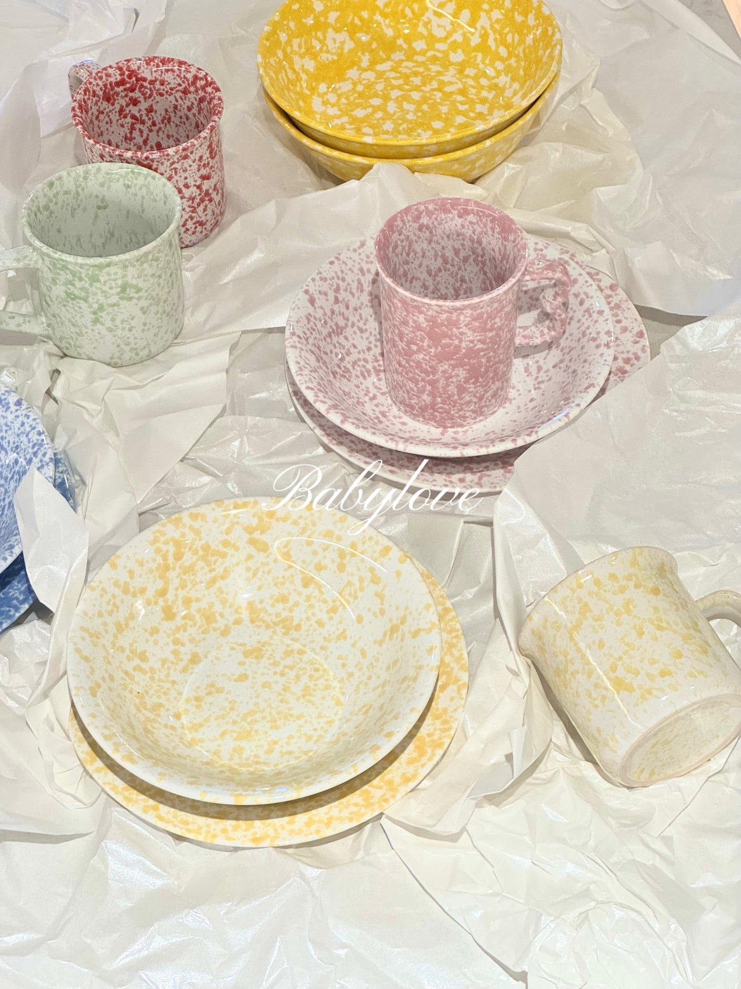 Korean-Style Splatter Ceramic Tableware
