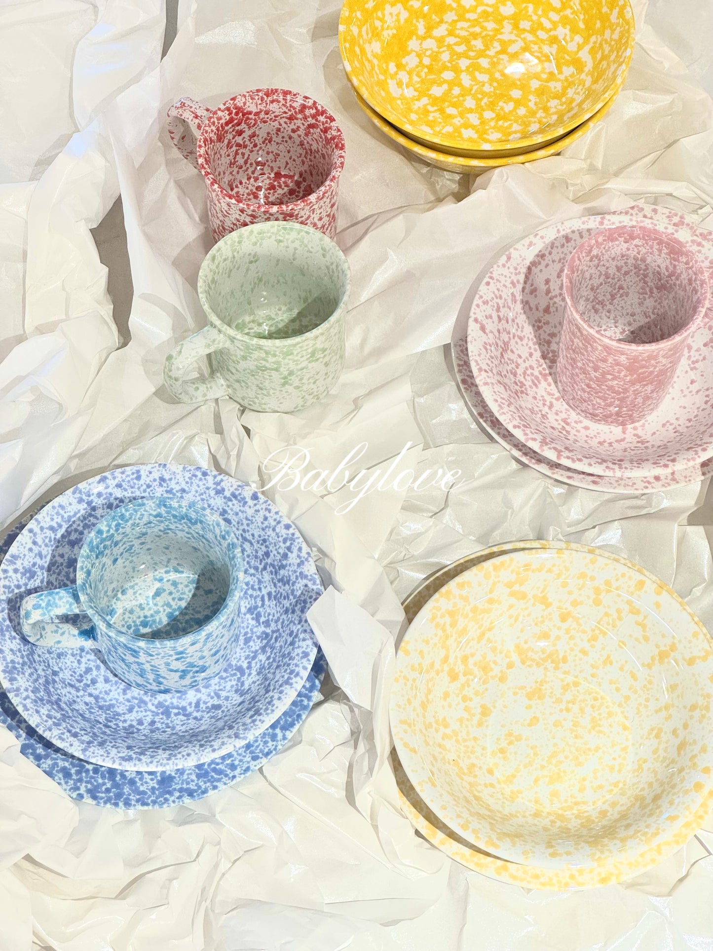 Korean-Style Splatter Ceramic Tableware