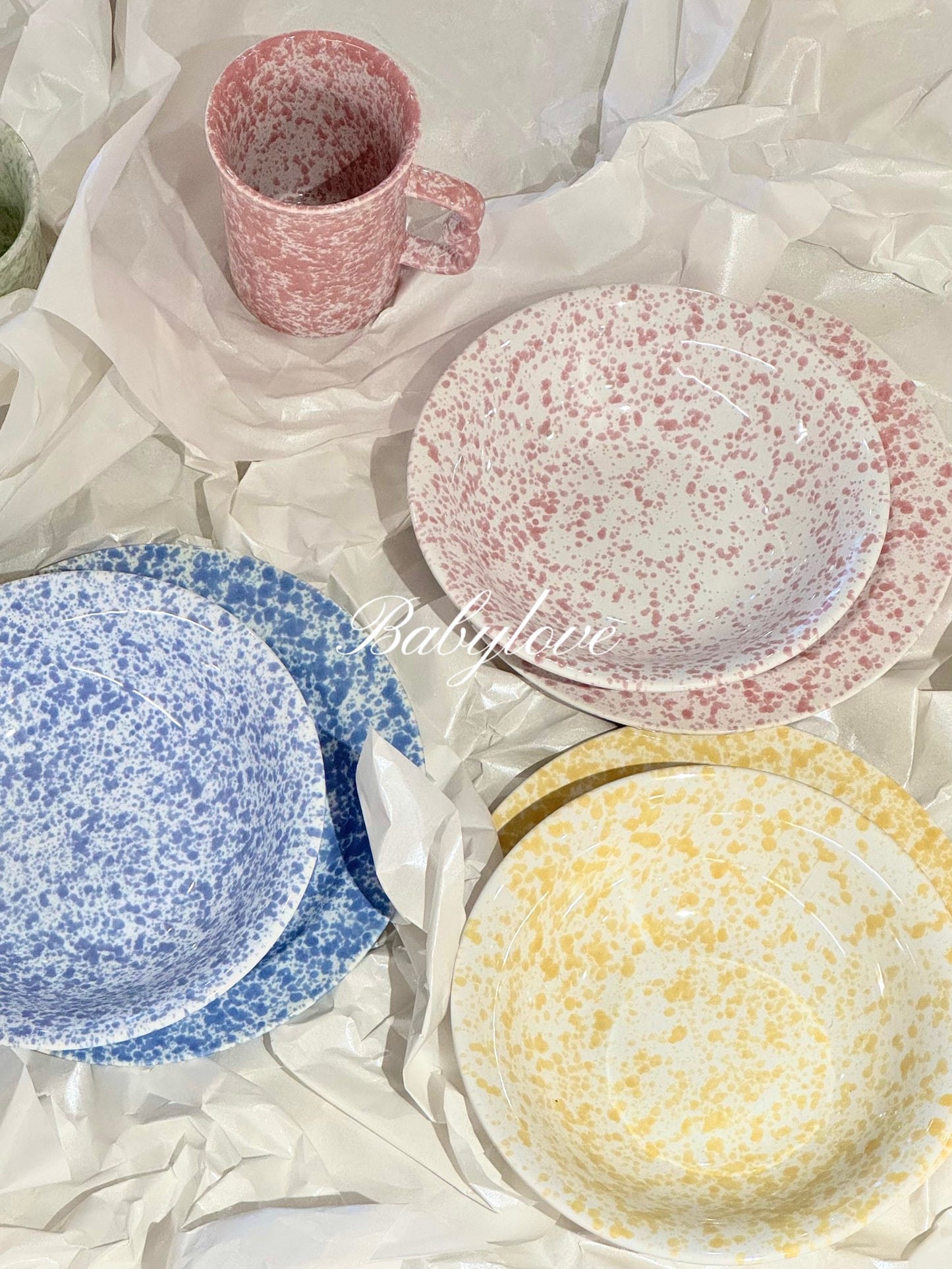 Korean-Style Splatter Ceramic Tableware