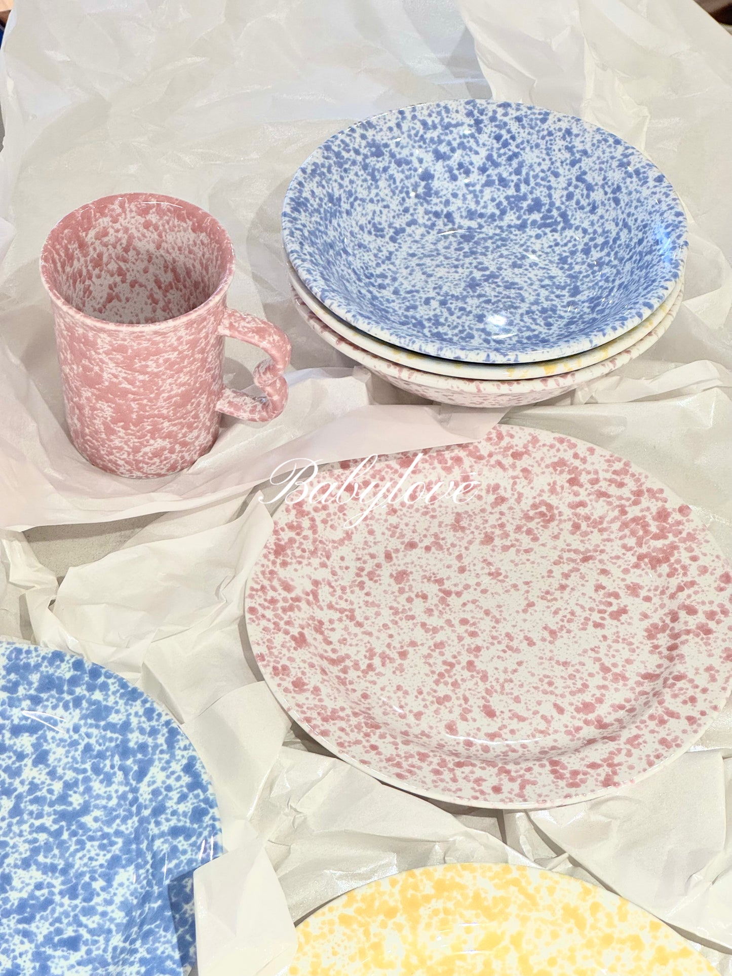 Korean-Style Splatter Ceramic Tableware