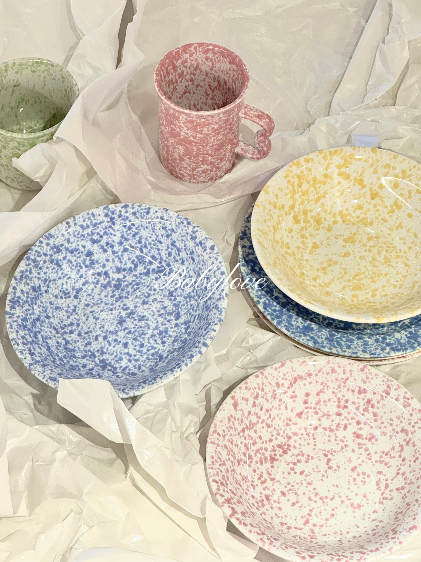 Korean-Style Splatter Ceramic Tableware