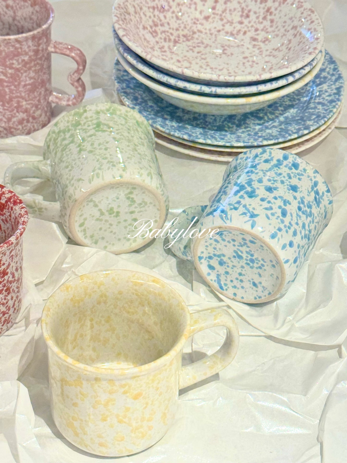 Korean Style Splatter Ceramic Mug – Colorful Minimalist Design ☕✨