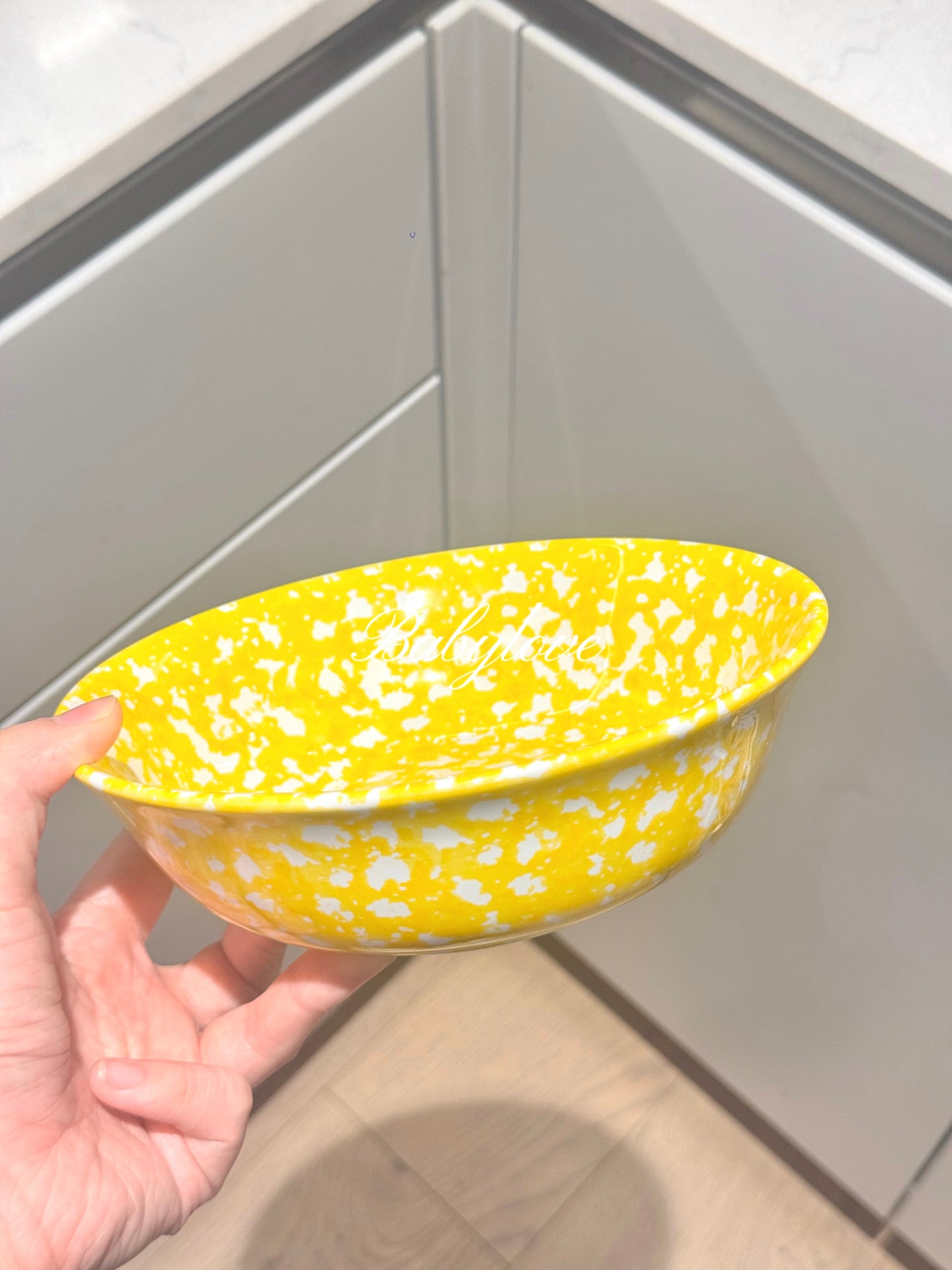 Korean-Style Speckled Noodle Bowl | Bright Yellow Ramen Bowl